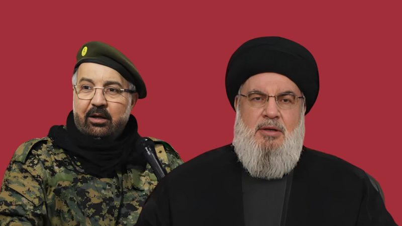 حسن نصر الله وخلفه القيادي الذي اغتقالته "إسرائيل" فؤاد شكر