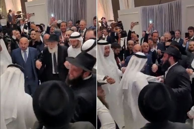 جانب من حفل زفاف الحاخام الإسرائيلي ليفي دوشمان (مواقع التواصل)