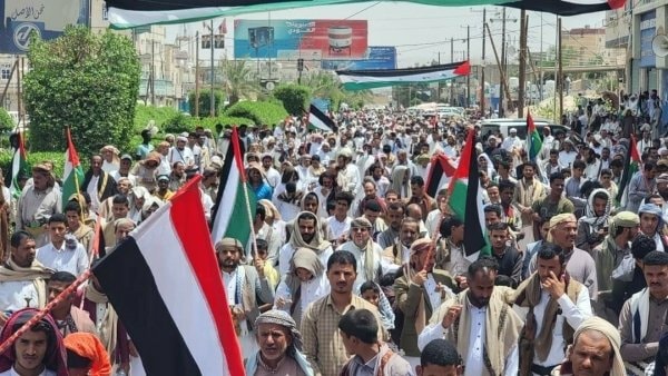 مأرب.. تظاهرة حاشدة تضامنا مع فلسطين وتنديدا بجرائم الإحتلال