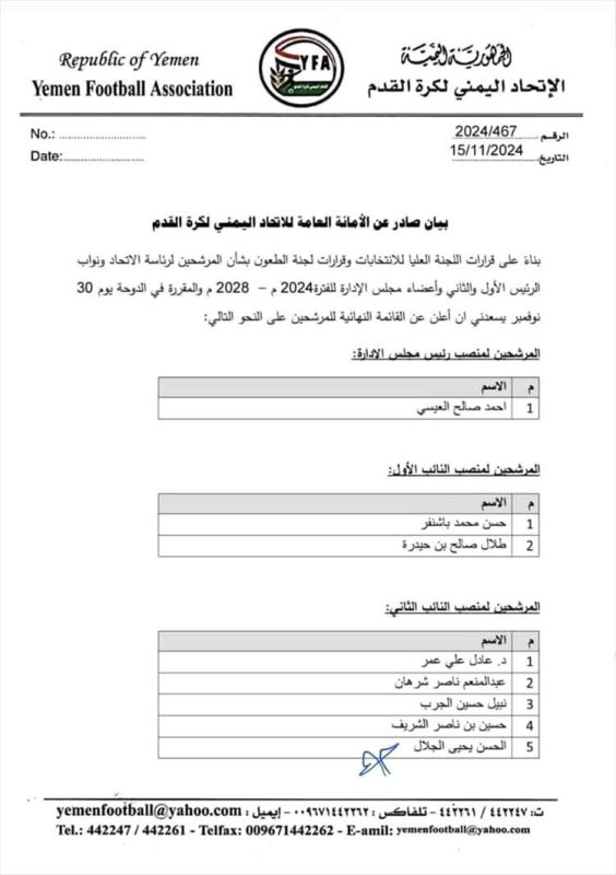 الإعلان عن القائمة النهائية لمرشحي مجلس إدارة اتحاد كرة القدم