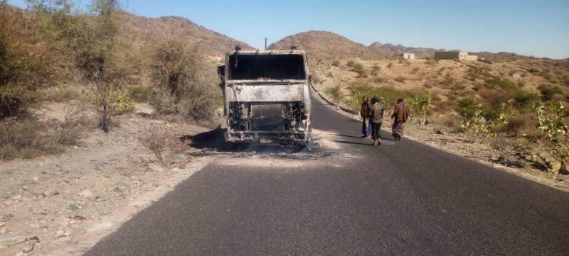 حريق يلتهم شاحنة نقل كلياً في هذه المحافظة 