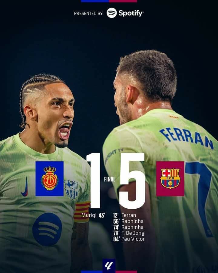 برشلونة يعود إلى سكة الانتصارات بالفوز على مايوركا
