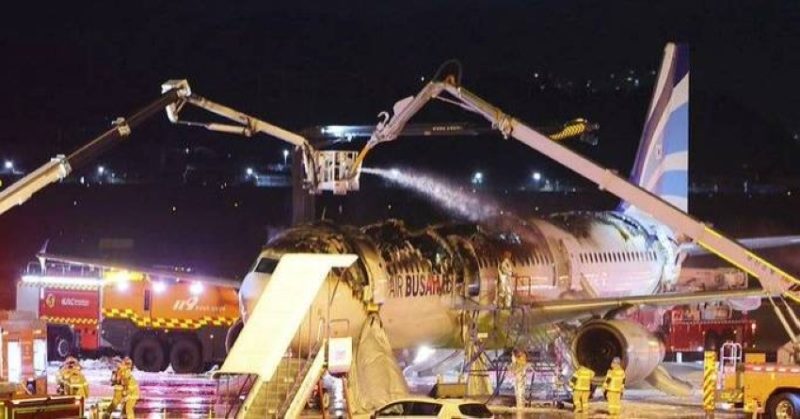 اندلاع حريق داخل طائرة ركاب في كوريا الجنوبية وإصابة 7 أشخاص