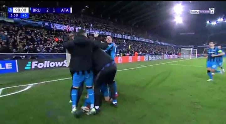 كلوب بروج يفاجئ أتلانتا بفوز قاتل في دوري أبطال أوروبا