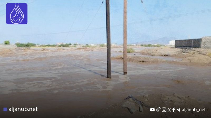 توقف تموين المياه بعد تضرر الخط الرئيسي جراء السيول في عدن
